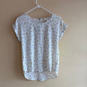 Pink Rose White Floral Blouse